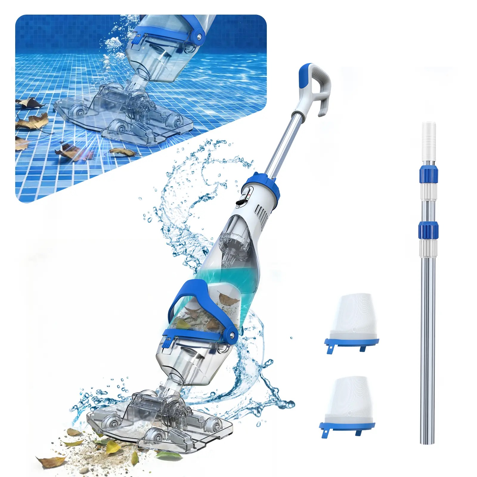 PC18 Pool Vacuum for Above Ground Pool with Telescopic Pole